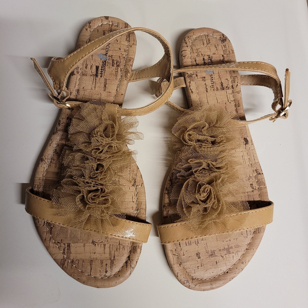 Women's Jaclyn Smith Sandals w/ mesh ruffle